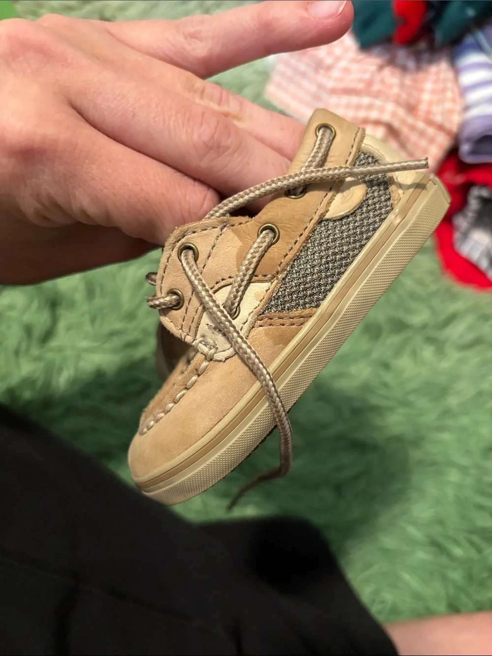Sperry for Baby’s Light Tan Leather Moccasin Boat Shoes